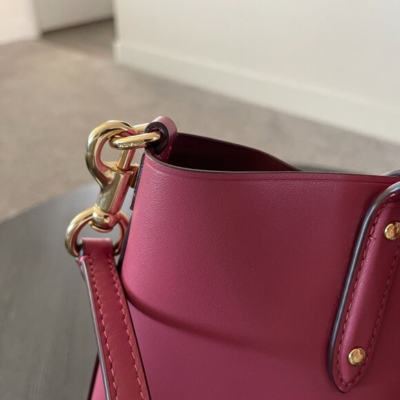 Coach Small Ashley Leather Convertible Tote in Fuchsia Pink - Picture 2 of 6